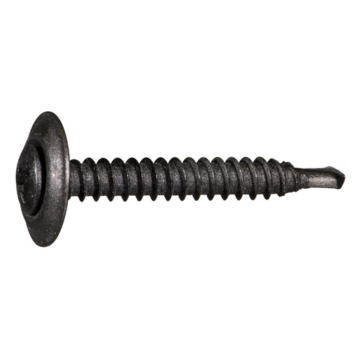 #8-18 x 1-1/4" Black Steel Automotive Trim Phillips Pan Washer Head Self-Drilling Screws