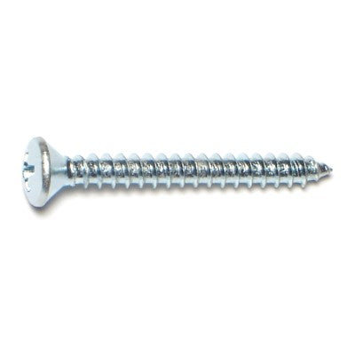 #8 x 1-1/2" Zinc Plated Steel Phillips Oval Head Sheet Metal Screws