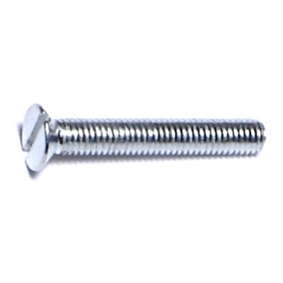 3mm-0.5 x 20mm Zinc Plated Class 4.8 Steel Coarse Thread Slotted Flat Head Machine Screws