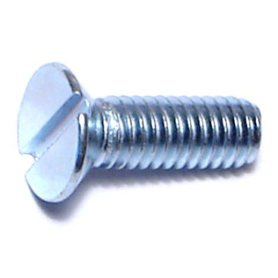 4mm-0.7 x 12mm Zinc Plated Class 4.8 Steel Coarse Thread Slotted Flat Head Machine Screws