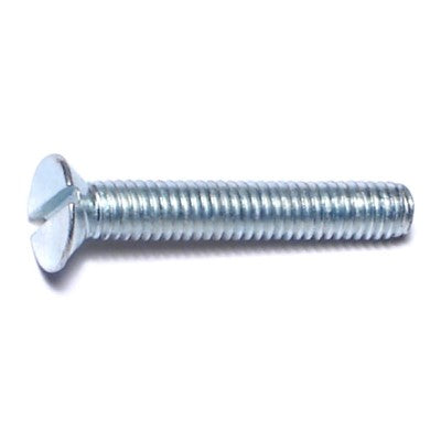 4mm-0.7 x 25mm Zinc Plated Class 4.8 Steel Coarse Thread Slotted Flat Head Machine Screws