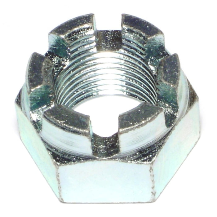 7/8"-14 Zinc Plated Steel Fine Thread Castle Hex Nuts