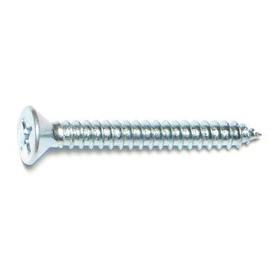 #7 x 1-1/4" Zinc Plated Steel Phillips Flat Head Hinge Screws