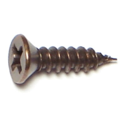 #5 x 1/2" Antique Brass Plated Steel Phillips Flat Head Hinge Screws