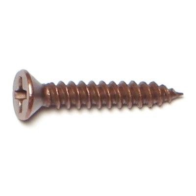 #5 x 3/4" Antique Brass Plated Steel Phillips Flat Head Hinge Screws