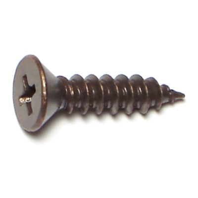 #9 x 3/4" Antique Brass Plated Steel Phillips Flat Head Hinge Screws