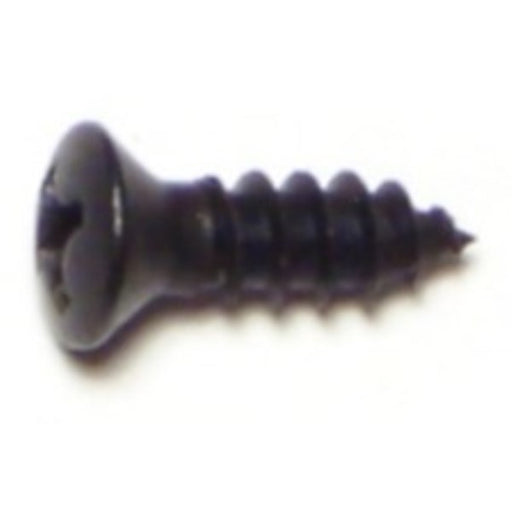 #8 x 1/2" Black Steel Phillips Oval Head Sheet Metal Screws