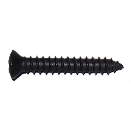 #8 x 1" Black Steel Phillips Oval Head Sheet Metal Screws