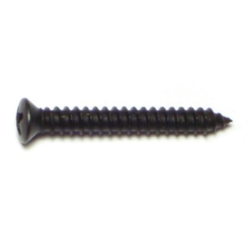 #8 x 1-1/4" Black Steel Phillips Oval Head Sheet Metal Screws