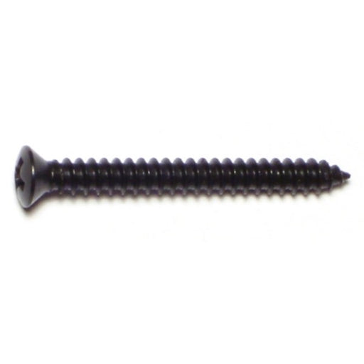 #8 x 1-1/2" Black Steel Phillips Oval Head Sheet Metal Screws