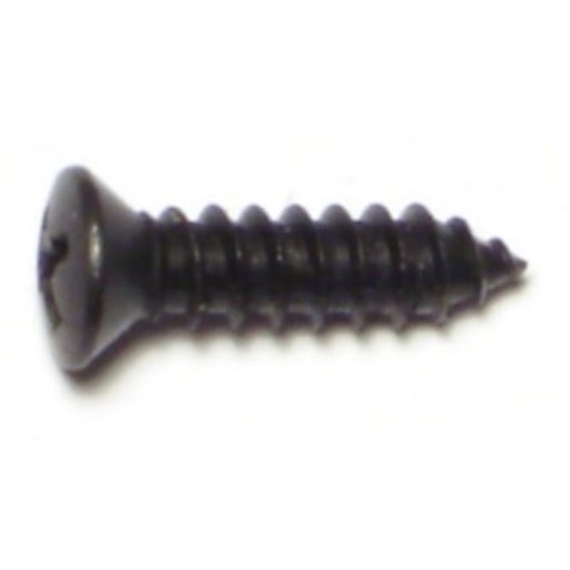 #10 x 3/4" Black Steel Phillips Oval Head Sheet Metal Screws