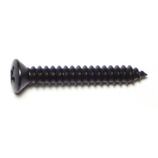 #10 x 1-1/4" Black Steel Phillips Oval Head Sheet Metal Screws