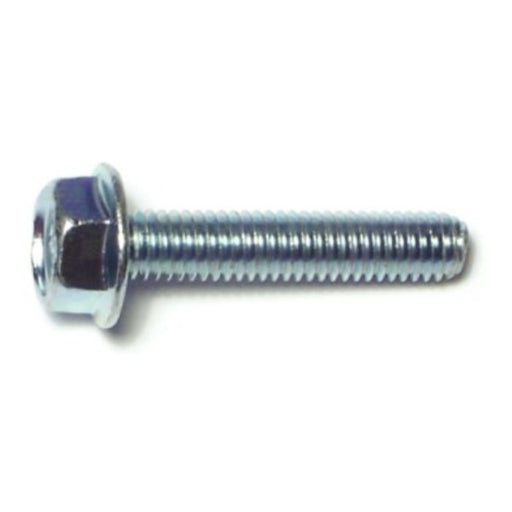 6mm-1.0 x 30mm Zinc Plated Class 10.9 Steel Coarse Thread JIS Hex Washer Head Flange Bolts