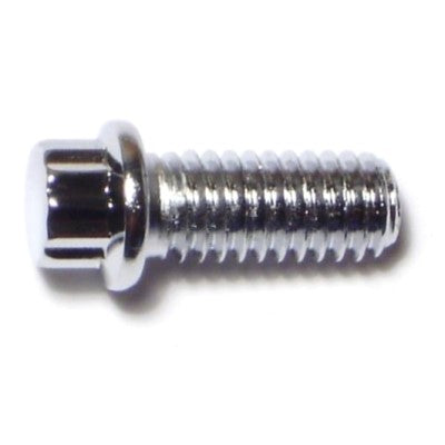 5/16"-18 x 3/4" Chrome Plated Steel Coarse Thread Flange Head 12-Point Cap Screws