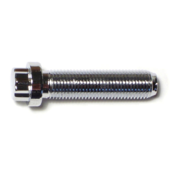 3/8"-24 x 1-1/2" Chrome Plated Steel Fine Thread Flange Head 12-Point Cap Screws