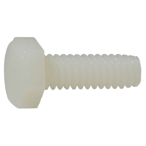 1/4"-20 x 3/4" Nylon Plastic Coarse Thread Hex Cap Screws