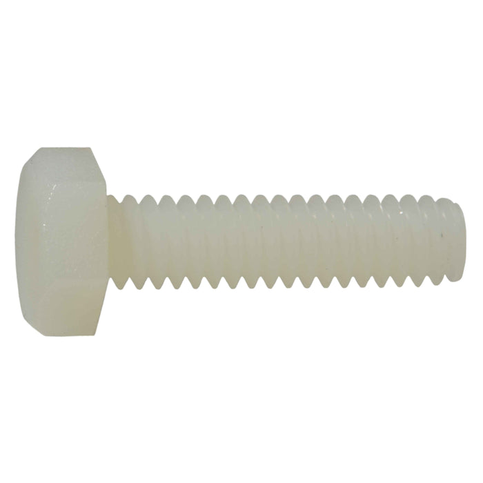 1/4"-20 x 1" Nylon Plastic Coarse Thread Hex Cap Screws