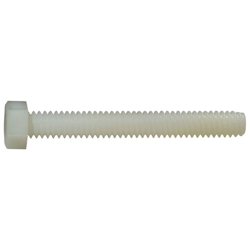 1/4"-20 x 2" Nylon Plastic Coarse Thread Hex Cap Screws