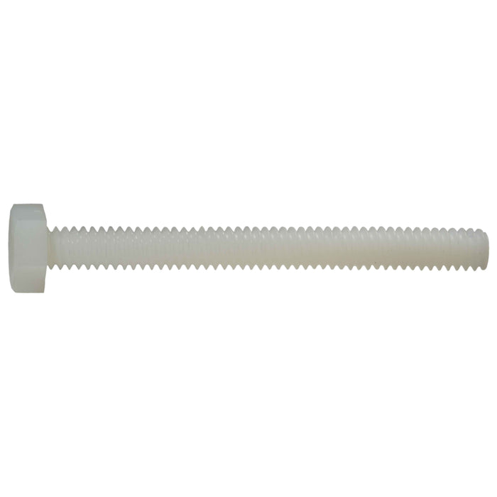 1/4"-20 x 2-1/2" Nylon Plastic Coarse Thread Hex Cap Screws