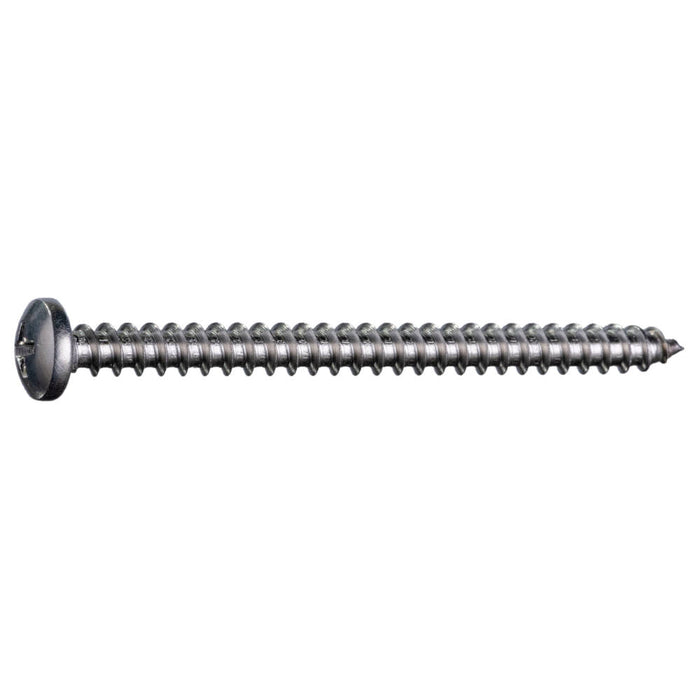 #10 x 2-1/2" 18-8 Stainless Steel Phillips Pan Head Sheet Metal Screws