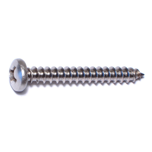 #12 x 1-3/4" 18-8 Stainless Steel Phillips Pan Head Sheet Metal Screws