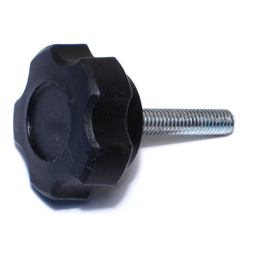 5/16"-18 x 1-3/4" Black Plastic Coarse Thread Fluted Knobs