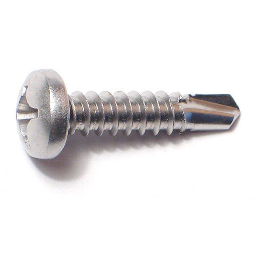 #12-14 x 1" 410 Stainless Steel Phillips Pan Head Self-Drilling Screws