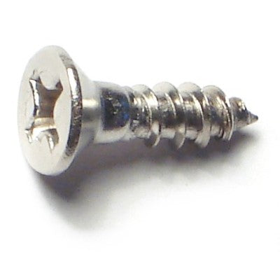 #6 x 1/2" 18-8 Stainless Steel Phillips Flat Head Wood Screws