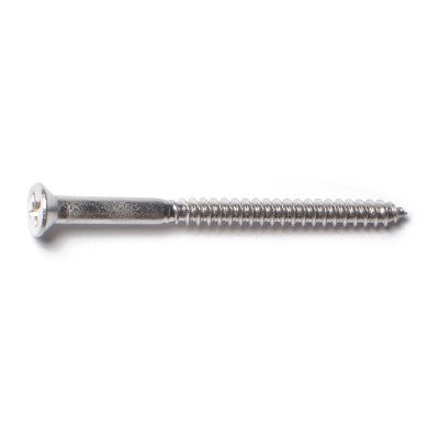 #6 x 2" 18-8 Stainless Steel Phillips Flat Head Wood Screws