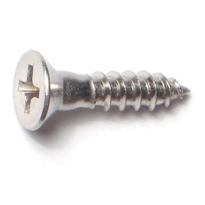 #8 x 3/4" 18-8 Stainless Steel Phillips Flat Head Wood Screws