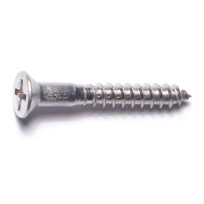 #8 x 1-1/4" 18-8 Stainless Steel Phillips Flat Head Wood Screws