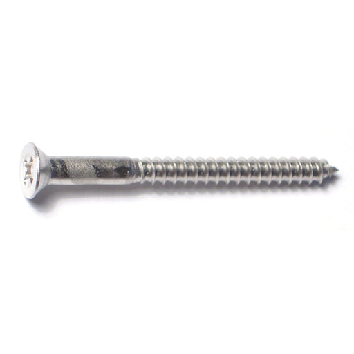 #8 x 2" 18-8 Stainless Steel Phillips Flat Head Wood Screws