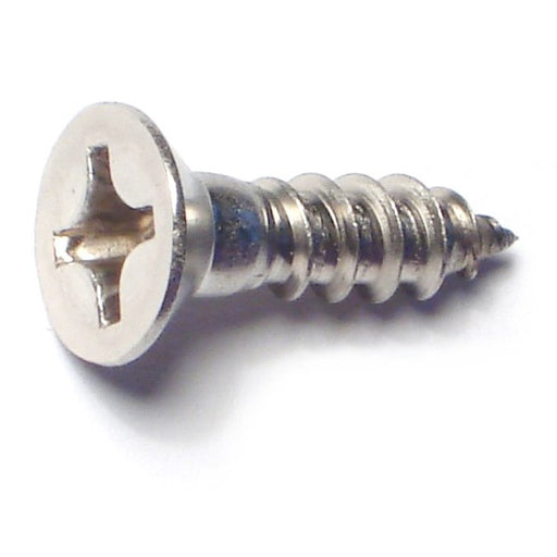 #10 x 3/4" 18-8 Stainless Steel Phillips Flat Head Wood Screws