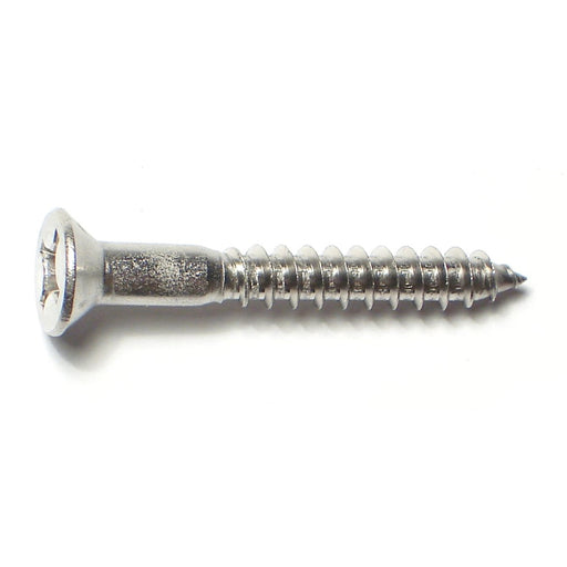 #10 x 1-1/2" 18-8 Stainless Steel Phillips Flat Head Wood Screws