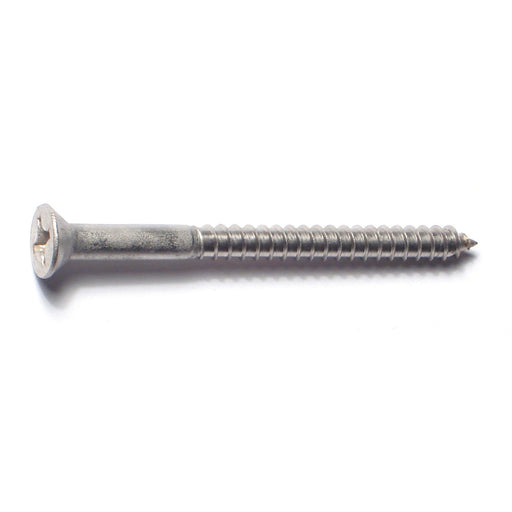 #10 x 2-1/2" 18-8 Stainless Steel Phillips Flat Head Wood Screws