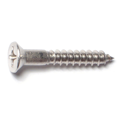 #12 x 1-1/2" 18-8 Stainless Steel Phillips Flat Head Wood Screws