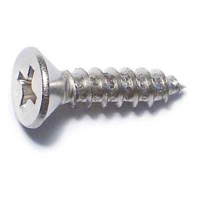 #9 x 3/4" Satin Nickel Plated Steel Phillips Flat Head Hinge Screws