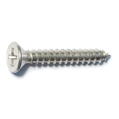 #9 x 1-1/4" Satin Nickel Plated Steel Phillips Flat Head Hinge Screws