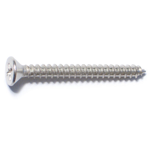 #9 x 1-3/4" Satin Nickel Plated Steel Phillips Flat Head Hinge Screws