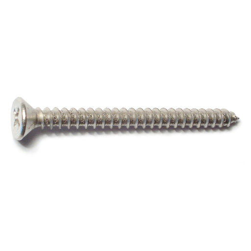 #9 x 2" Satin Nickel Plated Steel Phillips Flat Head Hinge Screws