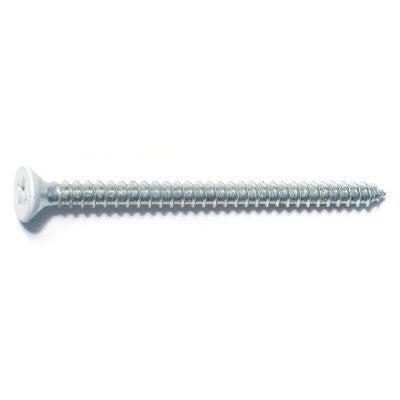 #9 x 2-1/2" White Steel Phillips Flat Head Hinge Screws