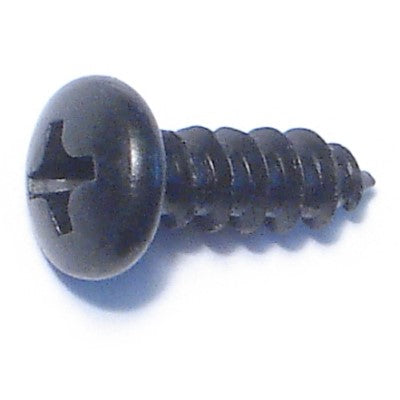 #8 x 1/2" Black Steel Phillips Pan Head Sheet Metal Screws