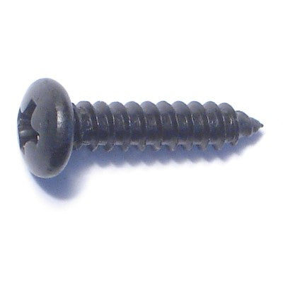 #8 x 3/4" Black Steel Phillips Pan Head Sheet Metal Screws