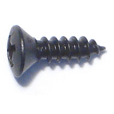 #10 x 1" Black Steel Phillips Pan Head Sheet Metal Screws