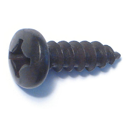 #12 x 3/4" Black Steel Phillips Pan Head Sheet Metal Screws