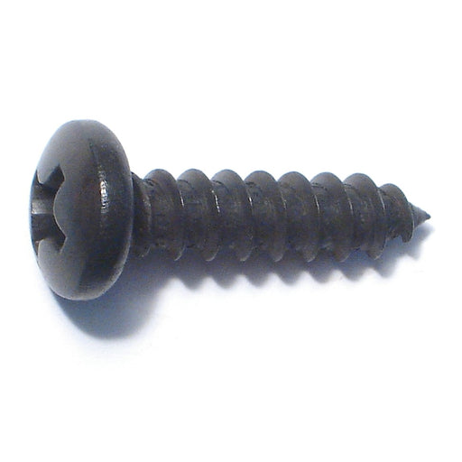 #14 x 1" Black Steel Phillips Pan Head Sheet Metal Screws