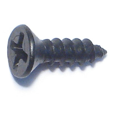 #6 x 1/2" Black Steel Phillips Flat Head Sheet Metal Screws