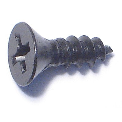 #8 x 1/2" Black Steel Phillips Flat Head Sheet Metal Screws