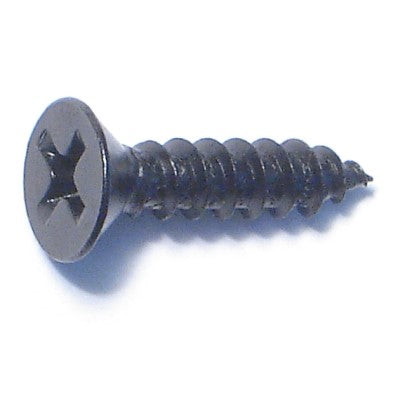 #8 x 3/4" Black Steel Phillips Flat Head Sheet Metal Screws