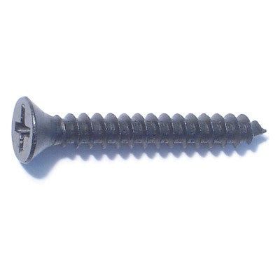 #8 x 1-1/4" Black Steel Phillips Flat Head Sheet Metal Screws